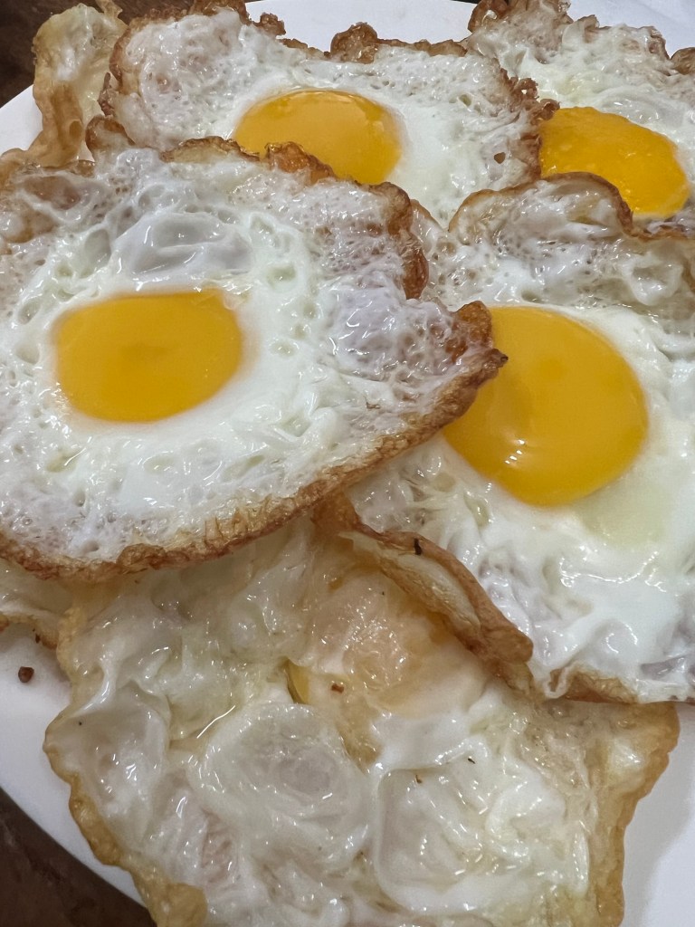 Fried sunny side up eggs