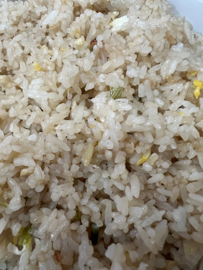 Close up of garlic fried rice